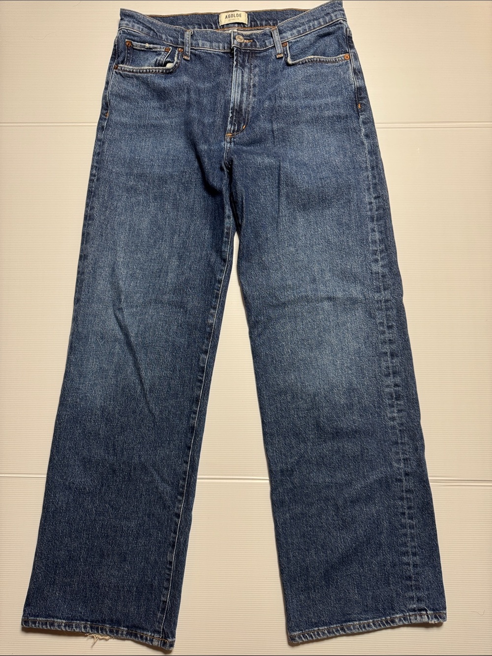 AGOLDE Harper Jeans Relaxed Wide-Leg Silhouette Dark Blue Denim 5 Pocket 29